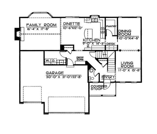 Traditional Floor Plan - Main Floor Plan #20-2055