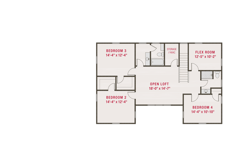 House Blueprint - Floor Plan - Upper Floor for Farmhouse House Plan #461-118 - 5 bed, 3.5 bath