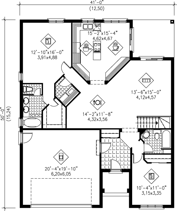 Traditional Floor Plan - Main Floor Plan #25-1059