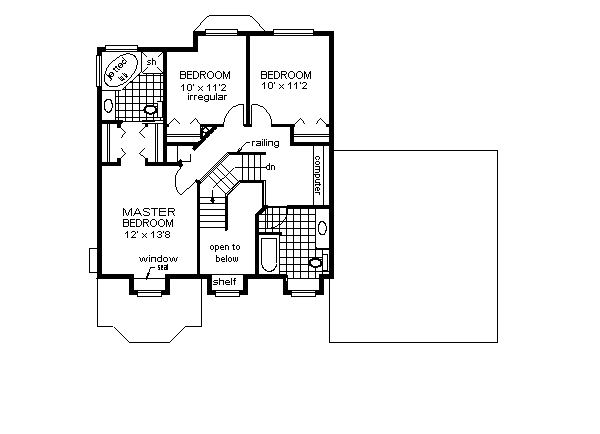 Home Plan - Traditional Floor Plan - Upper Floor Plan #18-256
