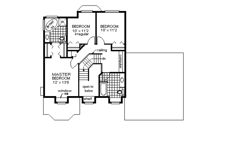Dream House Plan - Floor Plan - Upper Floor for Traditional House Plan #18-256 - 3 bed, 2.5 bath