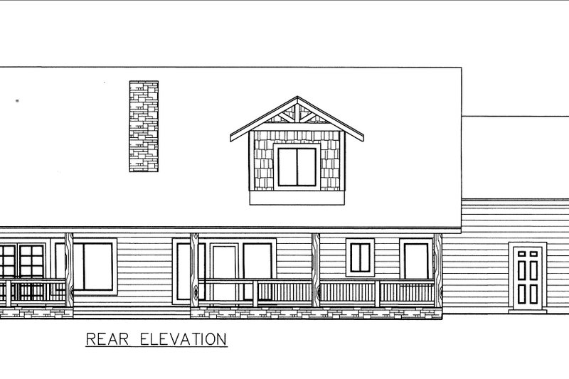 Architectural House Design - Exterior - Rear Elevation for Ranch House Plan #117-962 - 3 bed, 3.5 bath