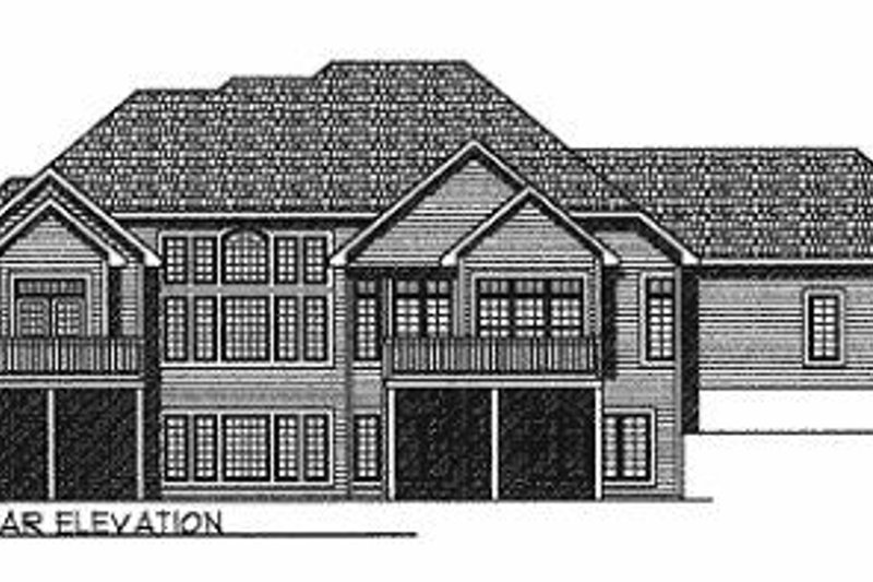 Home Plan - Exterior - Rear Elevation for European House Plan #70-370 - 4 bed, 3.5 bath