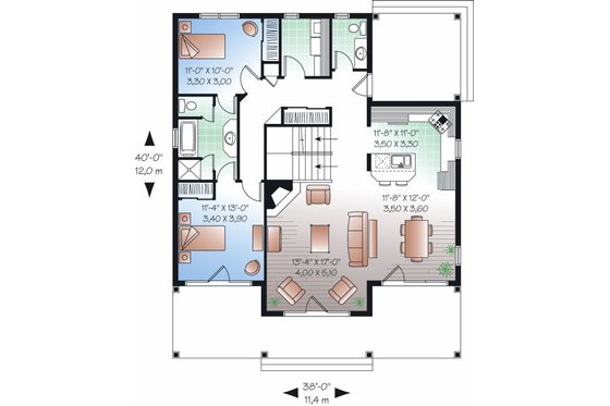 Floor Plan - Main Floor for Traditional House Plan #23-826 - 4 bed, 2.5 bath