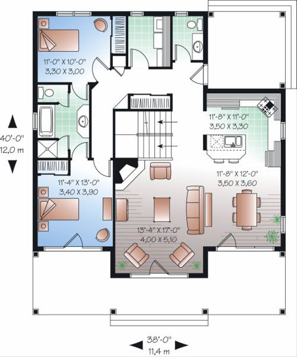 Architectural House Design - Traditional Floor Plan - Main Floor Plan #23-826