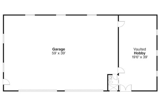 Floor Plan - Main Floor for Traditional House Plan #124-791, 1 bath