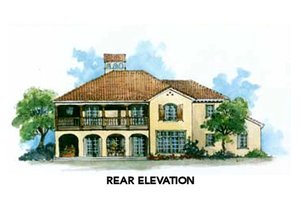 Exterior - Rear Elevation for Mediterranean House Plan #429-36 - 3 bed, 3.5 bath
