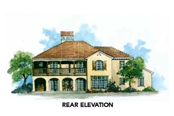 Exterior - Rear Elevation for Mediterranean House Plan #429-36 - 3 bed, 3.5 bath