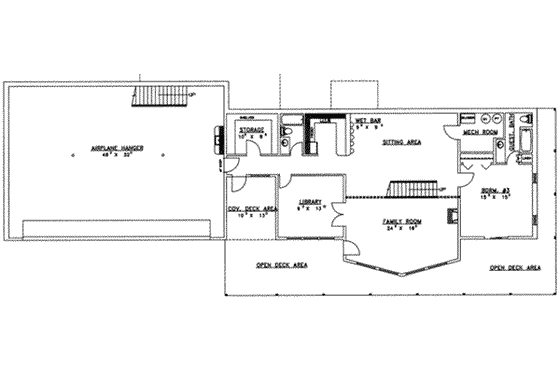 Floor Plan - Lower Floor for Modern House Plan #117-172 - 3 bed, 4 bath