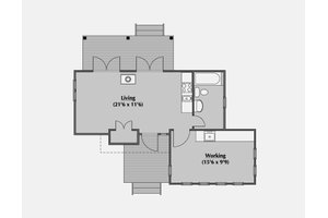 Floor Plan - Main Floor for Modern House Plan #531-4 - 1 bed, 1 bath