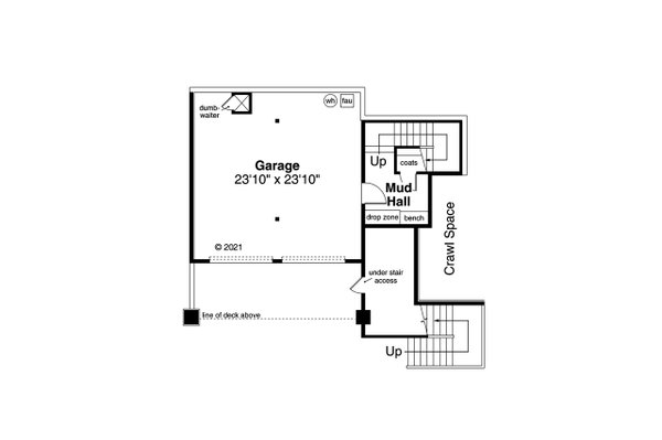 House Blueprint - Craftsman Floor Plan - Lower Floor Plan #124-1274
