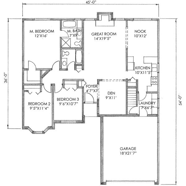 Traditional Floor Plan - Main Floor Plan #136-109