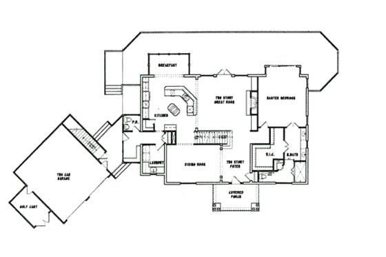 Floor Plan - Main Floor for European House Plan #54-122 - 3 bed, 3.5 bath