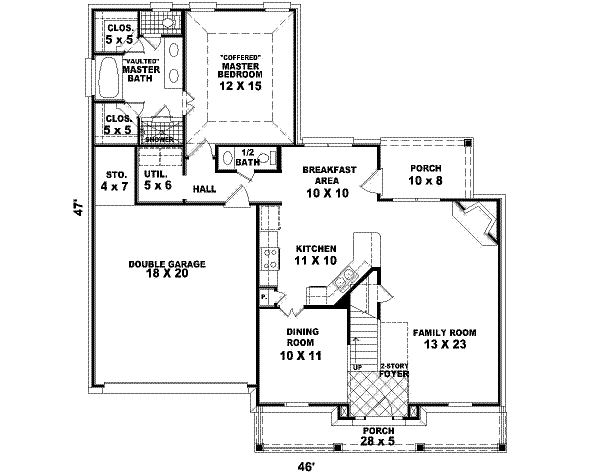 Country Floor Plan - Main Floor Plan #81-467