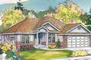 Ranch Exterior - Front Elevation Plan #124-487