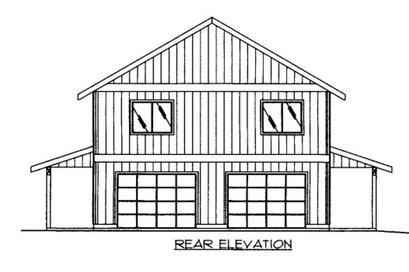 Home Plan - Exterior - Rear Elevation for Traditional House Plan #117-714 - 2 bed, 3 bath