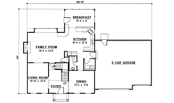 Colonial Floor Plan - Main Floor Plan #67-552