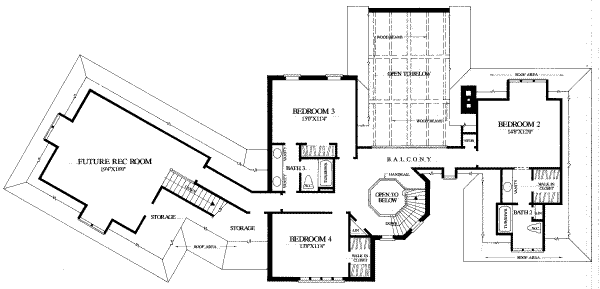 European Floor Plan - Upper Floor Plan #137-226