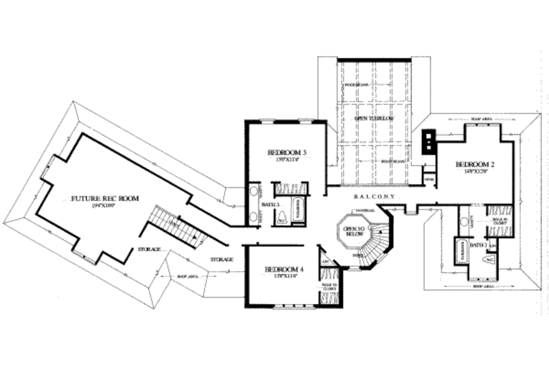 Dream House Plan - Floor Plan - Upper Floor for European House Plan #137-226 - 4 bed, 3 bath