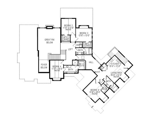 Traditional Floor Plan - Upper Floor Plan #920-81