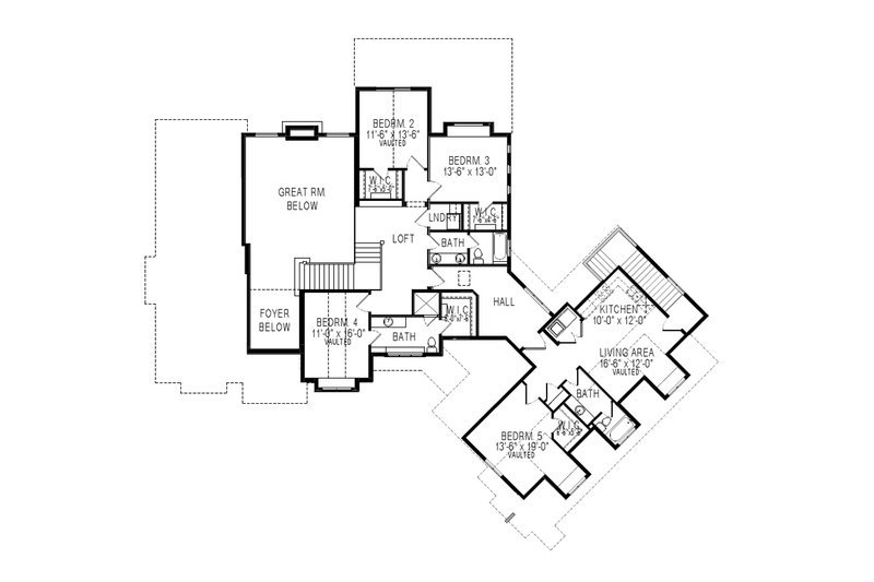 Dream House Plan - Floor Plan - Upper Floor for Traditional House Plan #920-81 - 7 bed, 5.5 bath
