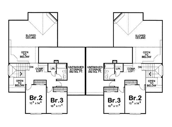 House Blueprint - Cottage Floor Plan - Upper Floor Plan #20-1353