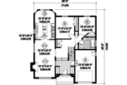 European Style House Plan - 3 Beds 1 Baths 1714 Sq/Ft Plan #25-4660 Floor 