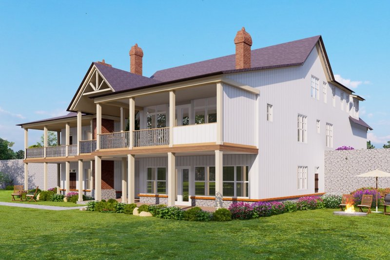 House Blueprint - Exterior - Rear Elevation 2 for Traditional House Plan #54-427 - 5 bed, 4.5 bath