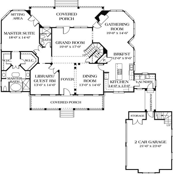 Dream House Plan - Country Floor Plan - Main Floor Plan #453-13