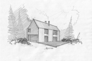 Exterior - Front Elevation 4 for Modern House Plan #552-3 - 3 bed, 2.5 bath