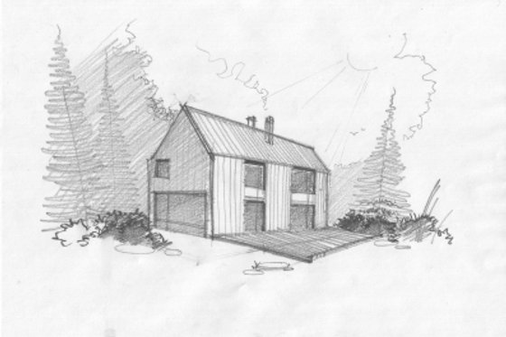 Exterior - Front Elevation 4 for Modern House Plan #552-3 - 3 bed, 2.5 bath