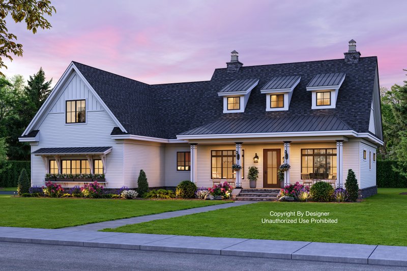 Dream House Plan - Farmhouse Exterior - Front Elevation Plan #51-1141
