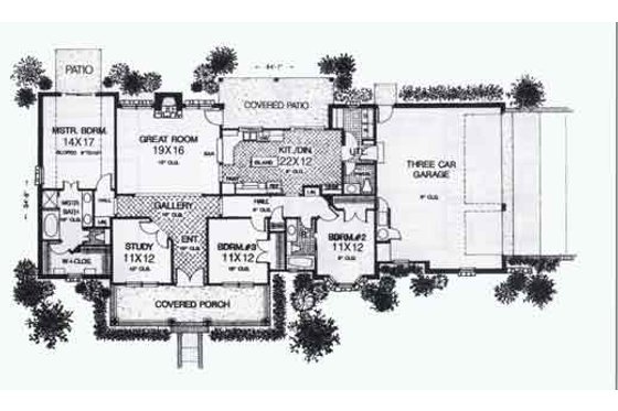 Floor Plan - Main Floor for Farmhouse House Plan #310-784 - 3 bed, 2.5 bath