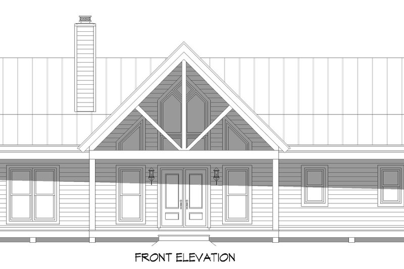 House Blueprint - Exterior - Front Elevation 3 for Southern House Plan #932-830 - 2 bed, 2 bath
