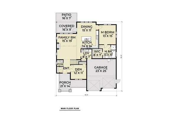 Country Floor Plan - Main Floor Plan #1070-48