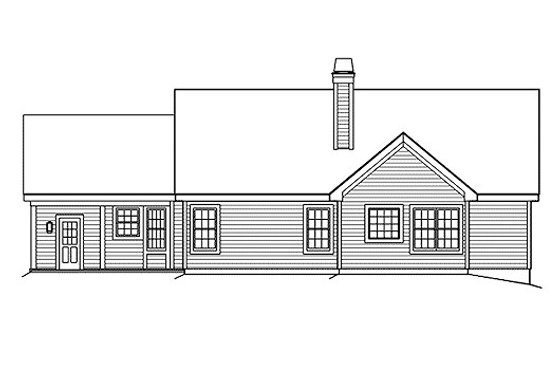 Exterior - Rear Elevation for Traditional House Plan #57-362 - 4 bed, 2.5 bath