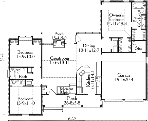 Home Plan - Country Floor Plan - Main Floor Plan #406-159