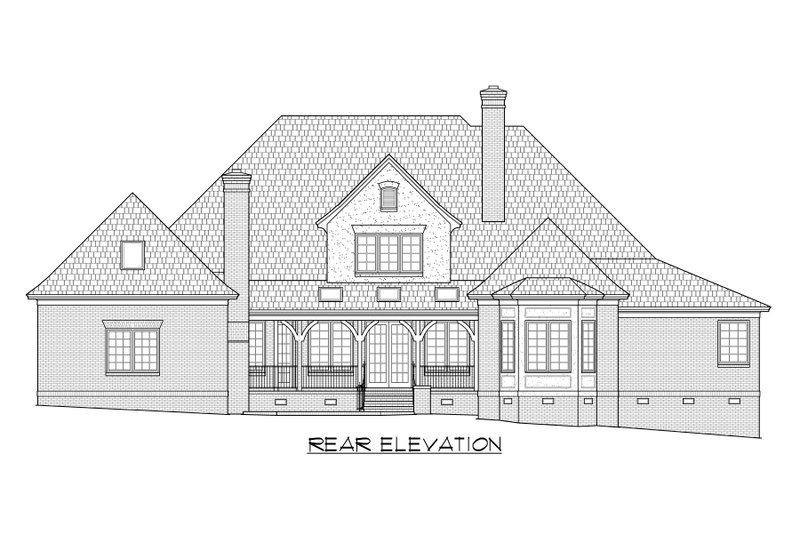 Home Plan - Exterior - Rear Elevation 2 for European House Plan #1054-67 - 5 bed, 4.5 bath