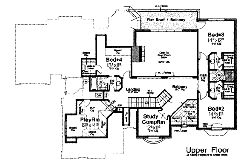 Home Plan - Floor Plan - Upper Floor for European House Plan #310-237 - 4 bed, 4.5 bath