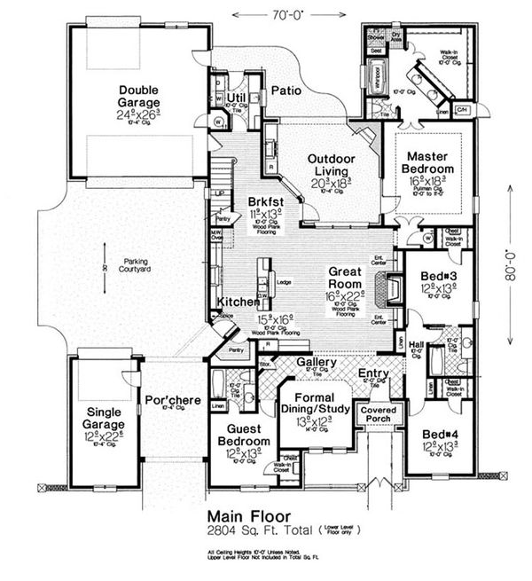 Home Plan - European Floor Plan - Main Floor Plan #310-1302