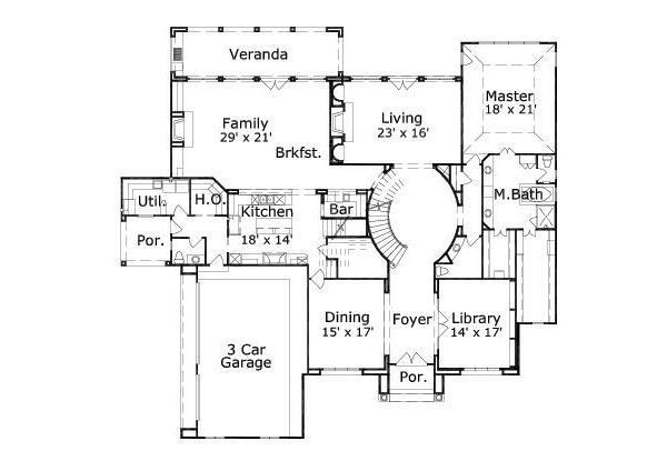 European Floor Plan - Main Floor Plan #411-785