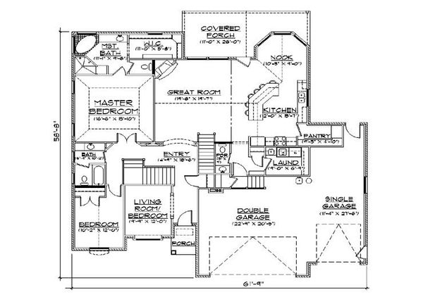 Dream House Plan - Traditional Floor Plan - Main Floor Plan #5-379