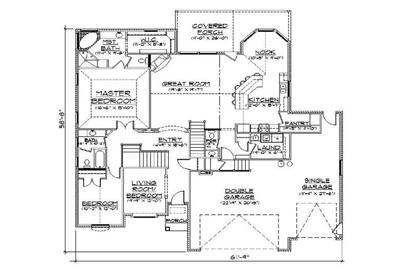 House Plan Design - Floor Plan - Main Floor for Traditional House Plan #5-379 - 5 bed, 3.5 bath