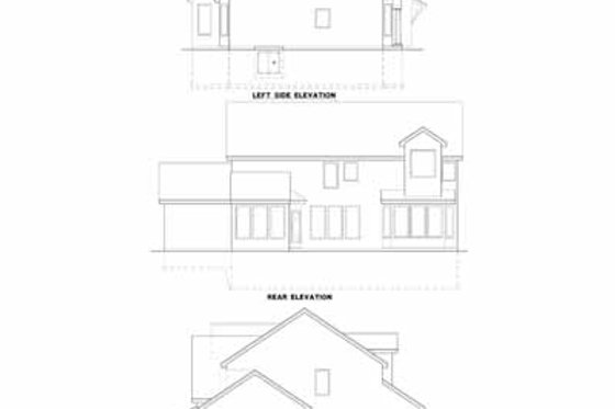 Exterior - Rear Elevation 1 for Traditional House Plan #67-818 - 4 bed, 3 bath