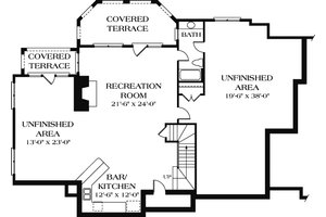 Floor Plan - Lower Floor for European House Plan #453-15 - 4 bed, 5.5 bath