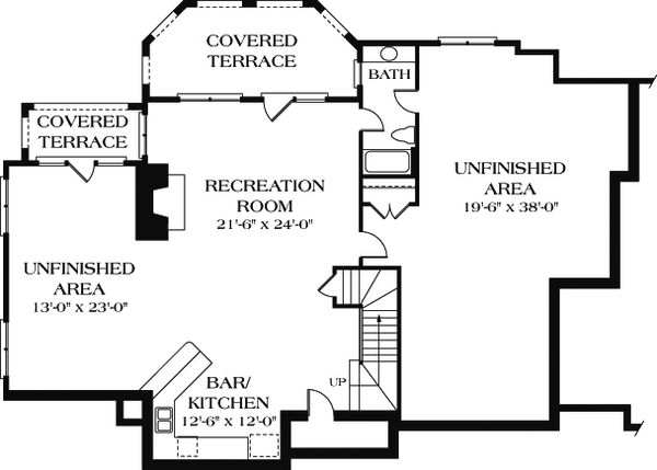 Architectural House Design - European Floor Plan - Lower Floor Plan #453-15