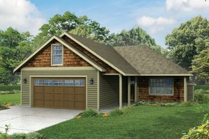 Ranch Exterior - Front Elevation Plan #124-956