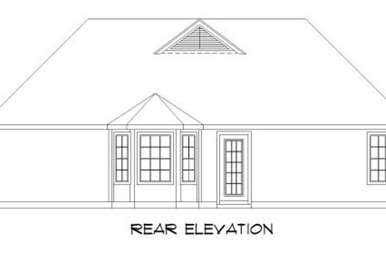 Exterior - Rear Elevation for Traditional House Plan #424-158 - 3 bed, 2 bath
