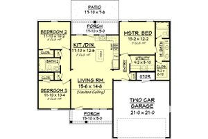 Floor Plan - Main Floor for European House Plan #430-58 - 3 bed, 2 bath