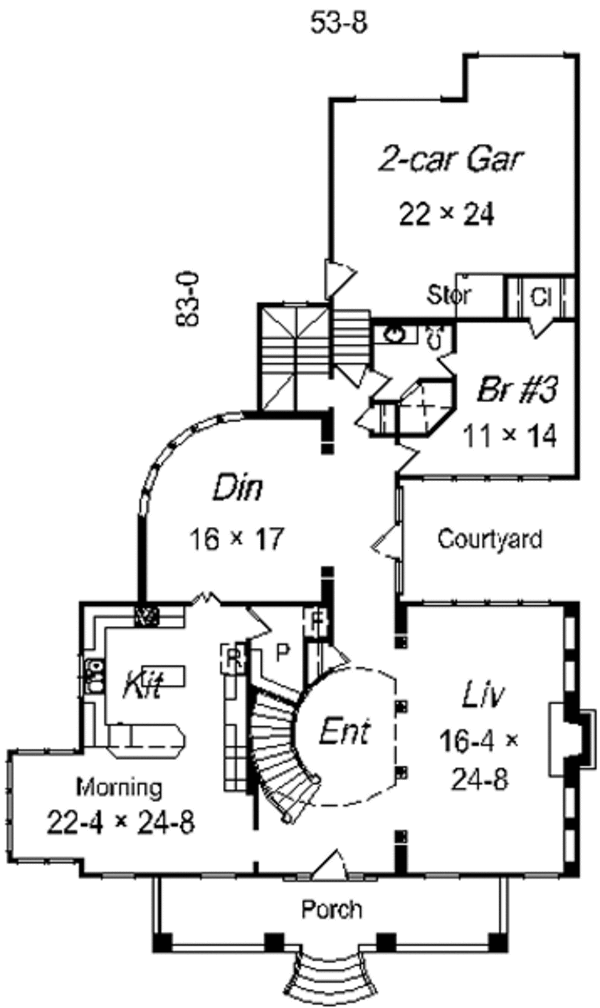 Southern Floor Plan - Main Floor Plan #329-317
